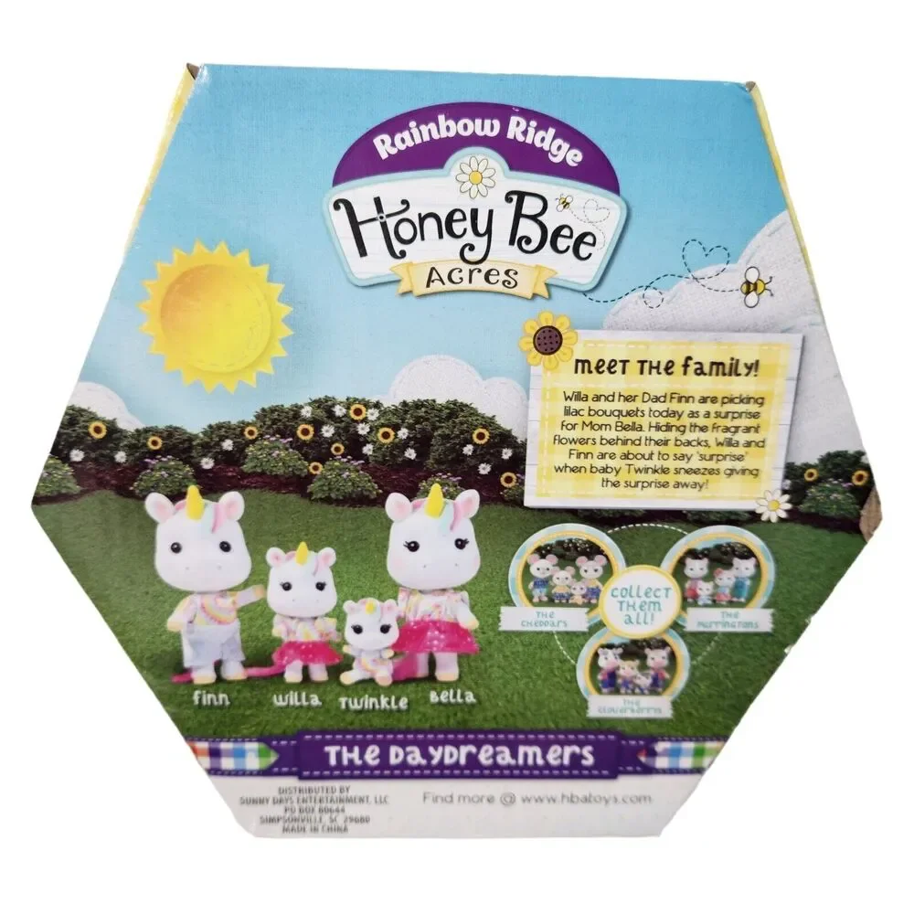 Rainbow Ridge Honey Bee Acres The DAYDREAMERS UNICORN Flocked Mom Dad Baby Child